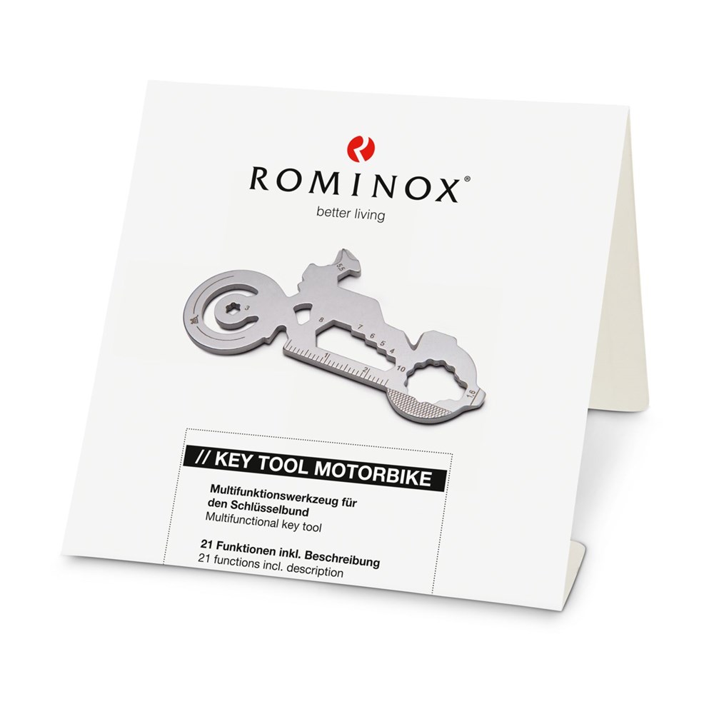 Geschenkartikel: ROMINOX® Key Tool Motorbike / Motorrad (21 Funktionen) im Motiv-Mäppchen Viel Glück