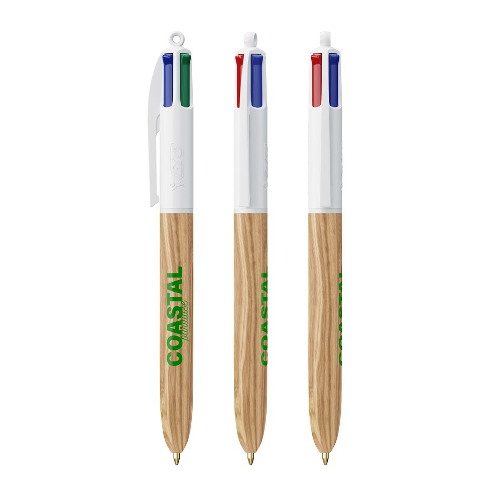 BIC® 4 Colours Wood Style with Lanyard