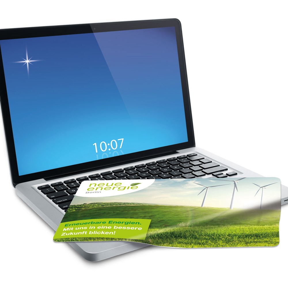 rPET GripCleaner® 4in1 Mousepad 21x15 cm mit Standard-Einlegekarte, All-Inclusive-Paket